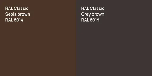 RAL 8014  Sepia brown vs RAL 8019  Grey brown