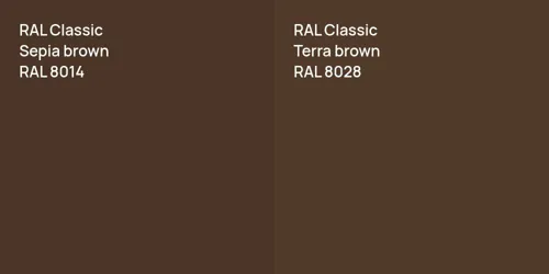 RAL 8014  Sepia brown vs RAL 8028  Terra brown