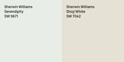 SW 9671 Serendipity vs SW 7042 Shoji White