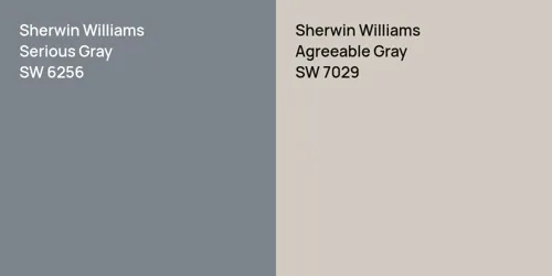 SW 6256 Serious Gray vs SW 7029 Agreeable Gray