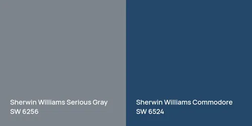 SW 6256 Serious Gray vs SW 6524 Commodore