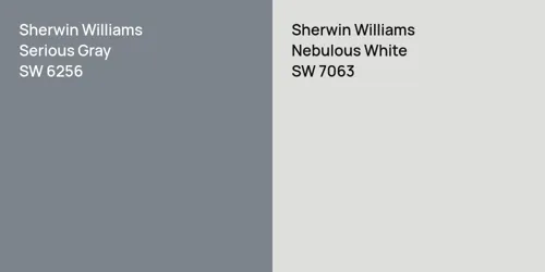 SW 6256 Serious Gray vs SW 7063 Nebulous White