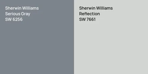 SW 6256 Serious Gray vs SW 7661 Reflection