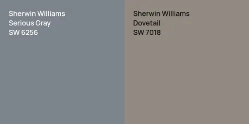 SW 6256 Serious Gray vs SW 7018 Dovetail