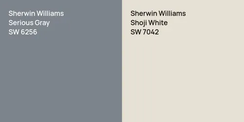 SW 6256 Serious Gray vs SW 7042 Shoji White