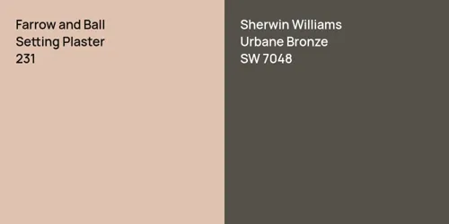 231 Setting Plaster vs SW 7048 Urbane Bronze