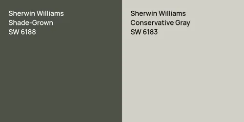 SW 6188 Shade-Grown vs SW 6183 Conservative Gray