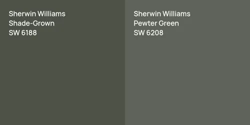 SW 6188 Shade-Grown vs SW 6208 Pewter Green