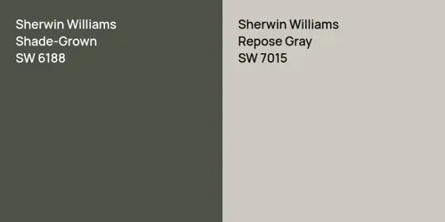 SW 6188 Shade-Grown vs SW 7015 Repose Gray