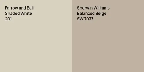 201 Shaded White vs SW 7037 Balanced Beige