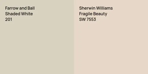 201 Shaded White vs SW 7553 Fragile Beauty