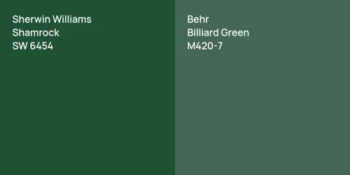 SW 6454 Shamrock vs M420-7 Billiard Green