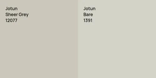 12077 Sheer Grey vs 1391 Bare