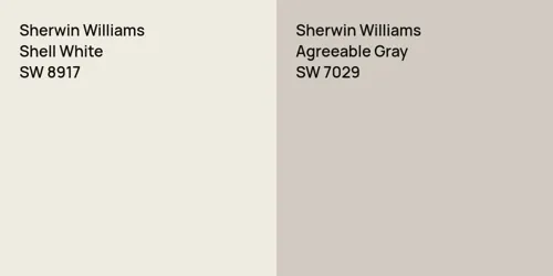 SW 8917 Shell White vs SW 7029 Agreeable Gray