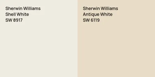 SW 8917 Shell White vs SW 6119 Antique White