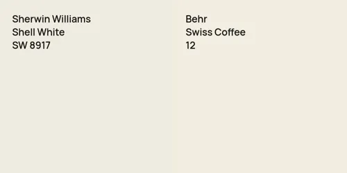 SW 8917 Shell White vs 12 Swiss Coffee