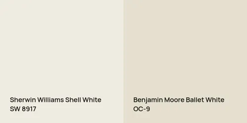 SW 8917 Shell White vs OC-9 Ballet White