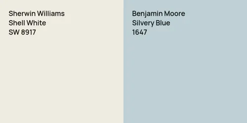 SW 8917 Shell White vs 1647 Silvery Blue