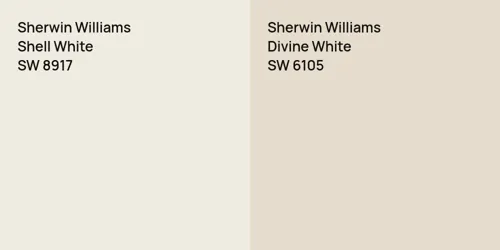 SW 8917 Shell White vs SW 6105 Divine White