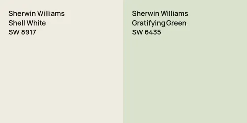 SW 8917 Shell White vs SW 6435 Gratifying Green