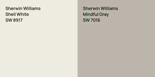 SW 8917 Shell White vs SW 7016 Mindful Gray