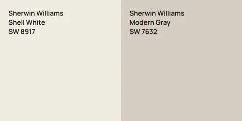 SW 8917 Shell White vs SW 7632 Modern Gray