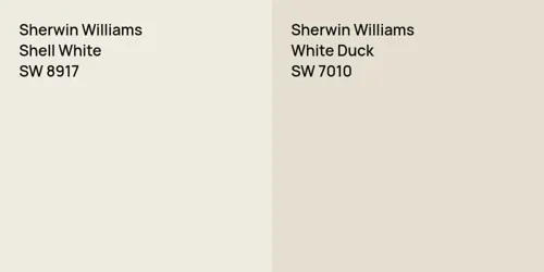 SW 8917 Shell White vs SW 7010 White Duck