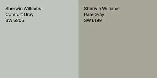 SW 6205 Comfort Gray vs SW 6199 Rare Gray