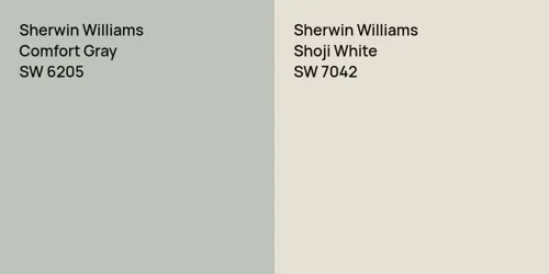 SW 6205 Comfort Gray vs SW 7042 Shoji White