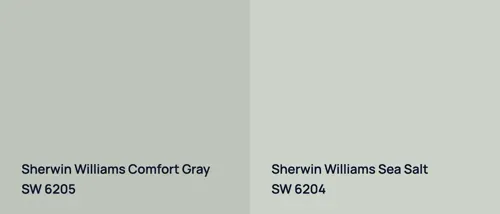 SW 6205 Comfort Gray vs SW 6204 Sea Salt