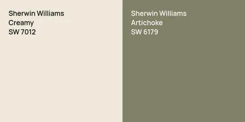 SW 7012 Creamy vs SW 6179 Artichoke