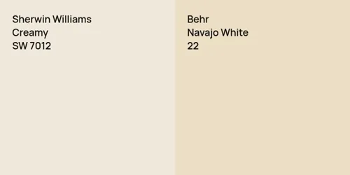 SW 7012 Creamy vs 22 Navajo White