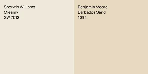 SW 7012 Creamy vs 1094 Barbados Sand