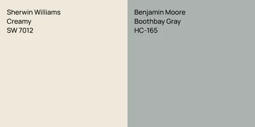 SW 7012 Creamy vs HC-165 Boothbay Gray