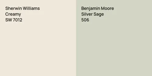 SW 7012 Creamy vs 506 Silver Sage