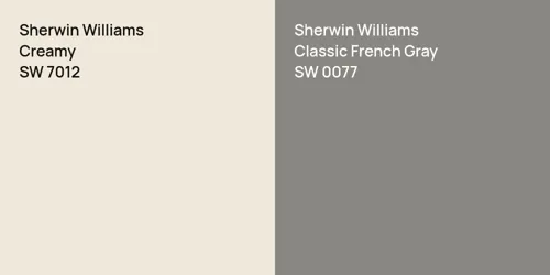 SW 7012 Creamy vs SW 0077 Classic French Gray