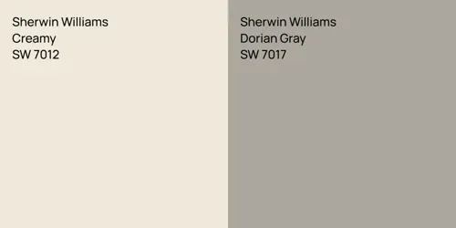 SW 7012 Creamy vs SW 7017 Dorian Gray