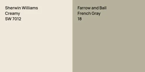 SW 7012 Creamy vs 18 French Gray