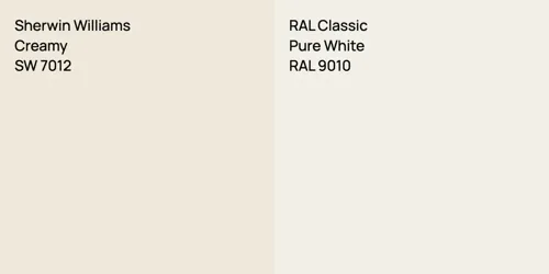 SW 7012 Creamy vs RAL 9010 Pure White
