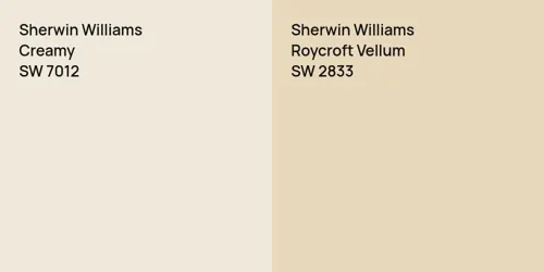 SW 7012 Creamy vs SW 2833 Roycroft Vellum