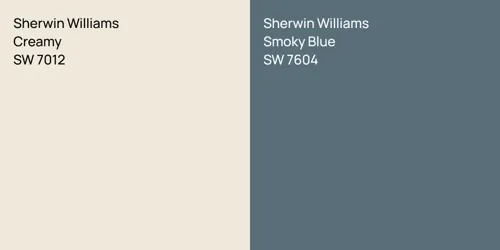 SW 7012 Creamy vs SW 7604 Smoky Blue