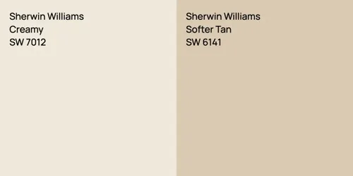 SW 7012 Creamy vs SW 6141 Softer Tan