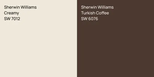 SW 7012 Creamy vs SW 6076 Turkish Coffee