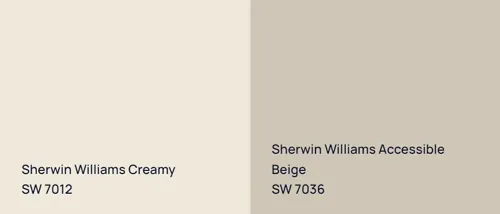 SW 7012 Creamy vs SW 7036 Accessible Beige