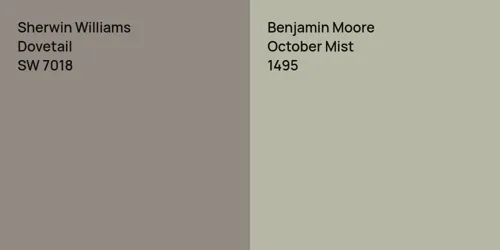 SW 7018 Dovetail vs 1495 October Mist