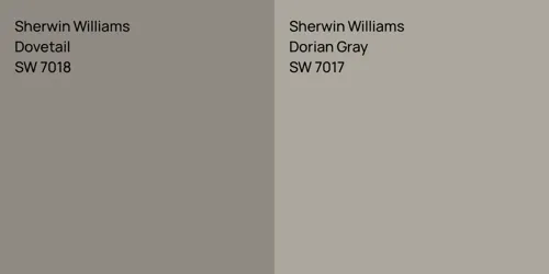 SW 7018 Dovetail vs SW 7017 Dorian Gray