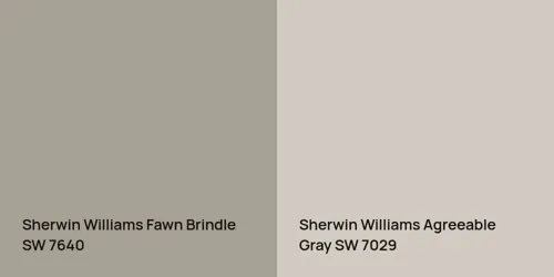 SW 7640 Fawn Brindle vs SW 7029 Agreeable Gray