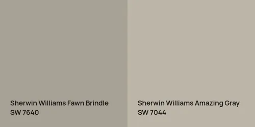 SW 7640 Fawn Brindle vs SW 7044 Amazing Gray