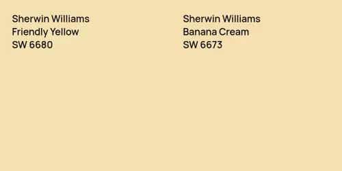 SW 6680 Friendly Yellow vs SW 6673 Banana Cream