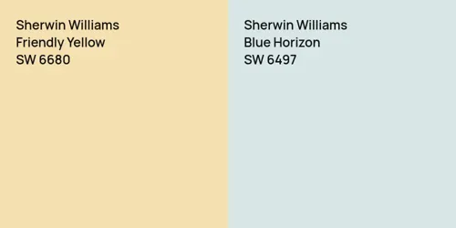 SW 6680 Friendly Yellow vs SW 6497 Blue Horizon